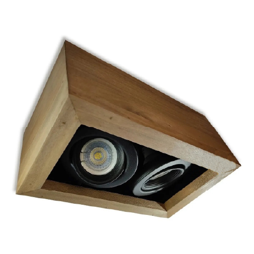 Plafón 2x50W dicro GU10 madera clara